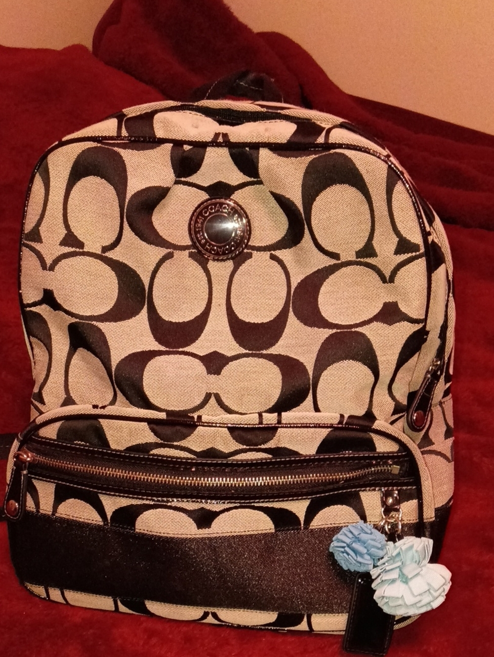 Vintage Y2K Coach Signature Jacquard Backpack